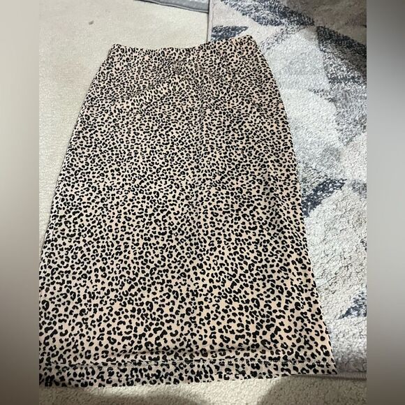 AFRM Leopard Animal Print Mesh Knee Length Skirt Size Small - Picture 9 of 14